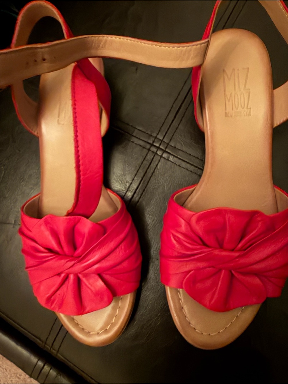 Miz Mooz Red Leather Knot Sandals - Picture 5 of 5